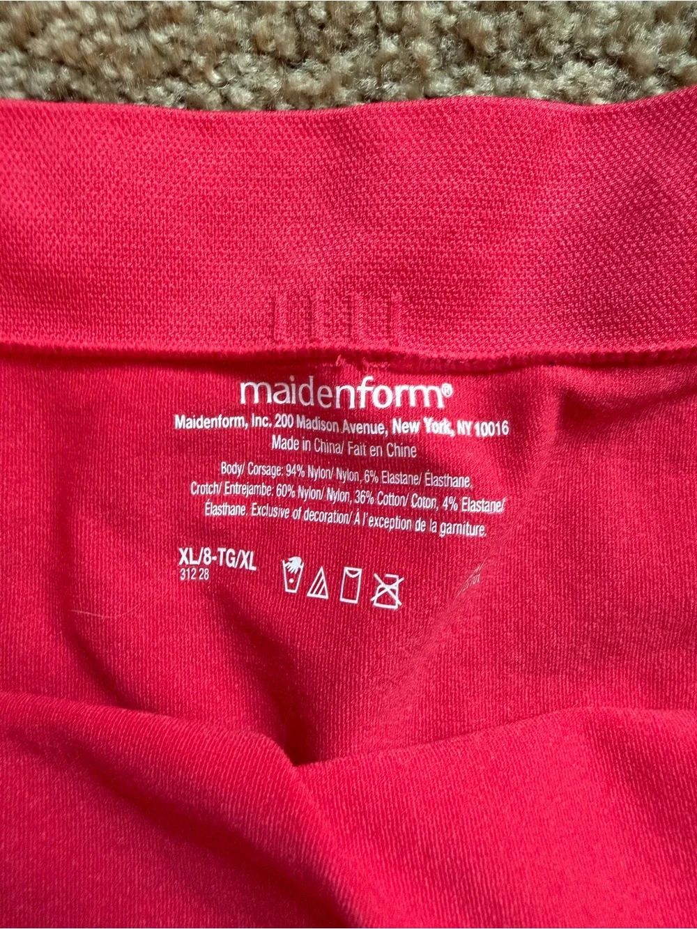 NWT! Maidenform Vibrant Pink Lace-Trim Boyshorts Size XL